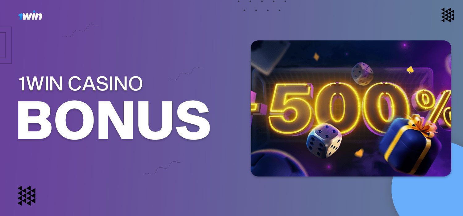 1Win casino bonus hero banner showing sports betting and online casino offer